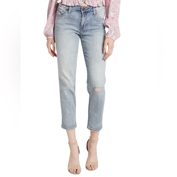 Kut from the Kloth Katy Ankle Straight Leg Jeans, Sz 12 & 14, Light Wash - Picture 1 of 4